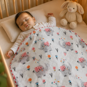 Roots n Looms™ Imported 2-Layer Muslin Baby Blanket