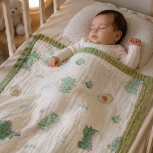 Roots n Looms™ Premium 6-Layer Crinkled Muslin Baby Blanket