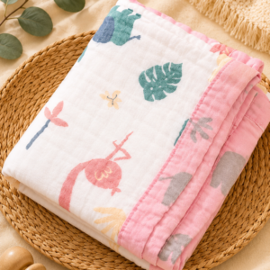 Roots n Looms™ Premium 6-Layer Crinkled Muslin Baby Blanket