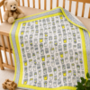 Roots n Looms™ Premium Hand Block Baby Quilt (Yellow Owl)
