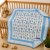 Roots n Looms™ Premium Hand Block Baby Quilt (Blue Owl)